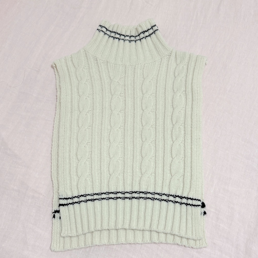 Sandro Paris cable knit dickie wool blend scarf